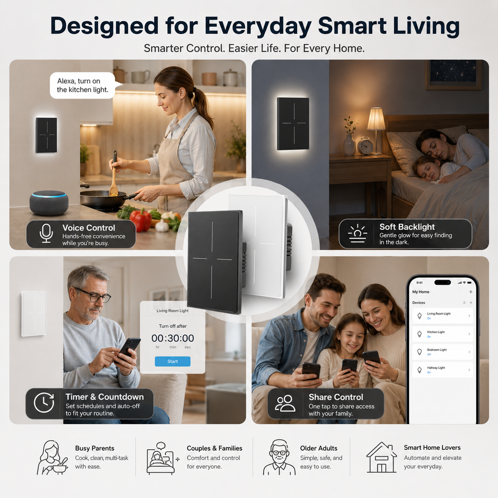 Wi-Fi Smart Scene Wall Switch smart wall control product image 8