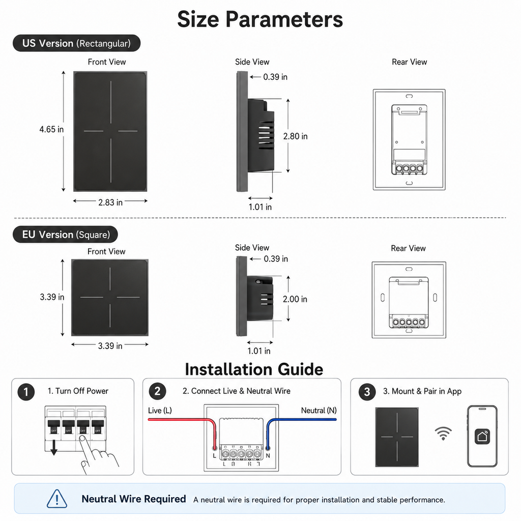 Wi-Fi Smart Scene Wall Switch smart wall control product image 6