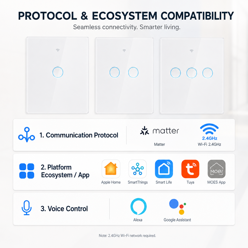 Matter Wi-Fi Smart Touch Light Switch detail image 9