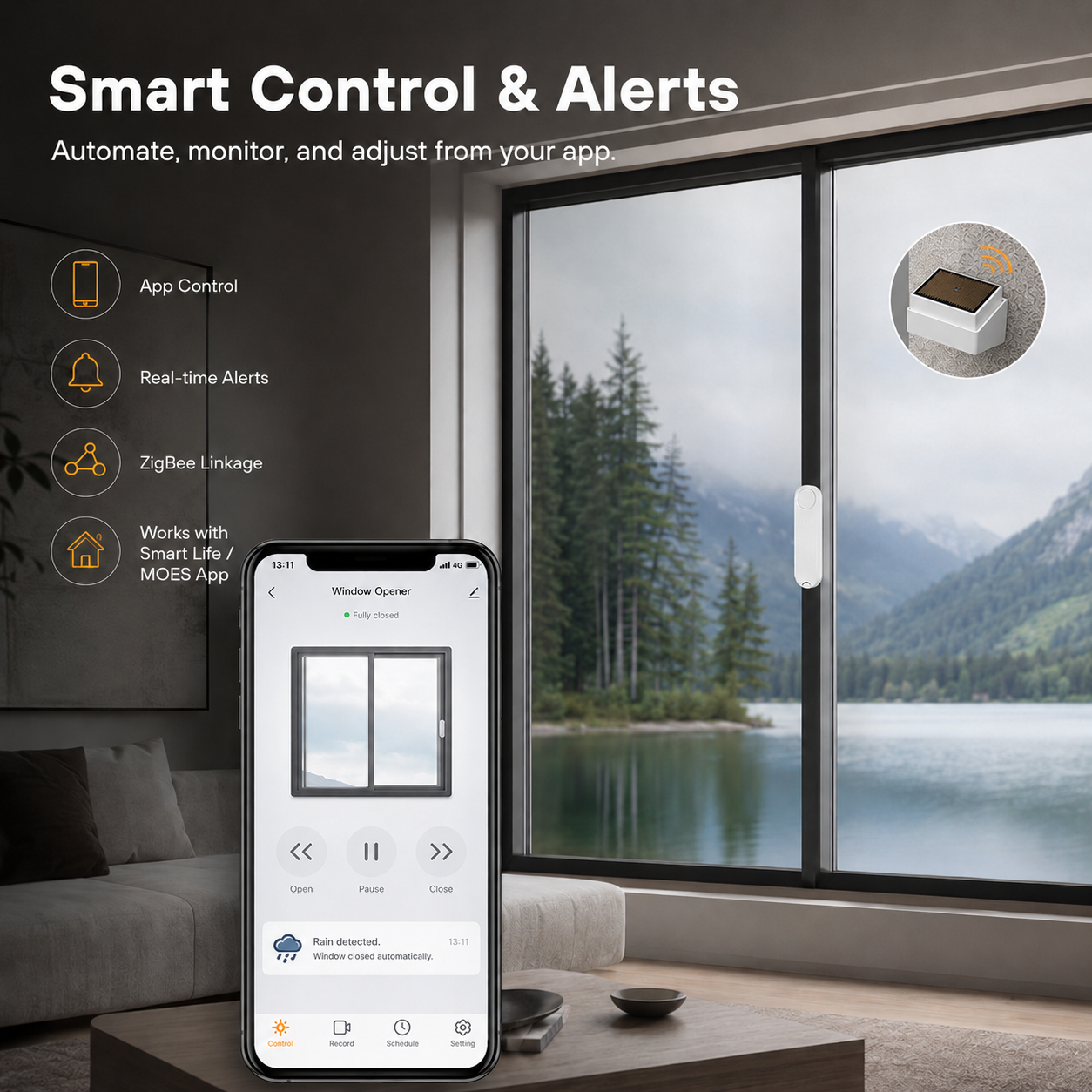 Smart Rain & Light Window Automation Kit window and curtain automation product image 5