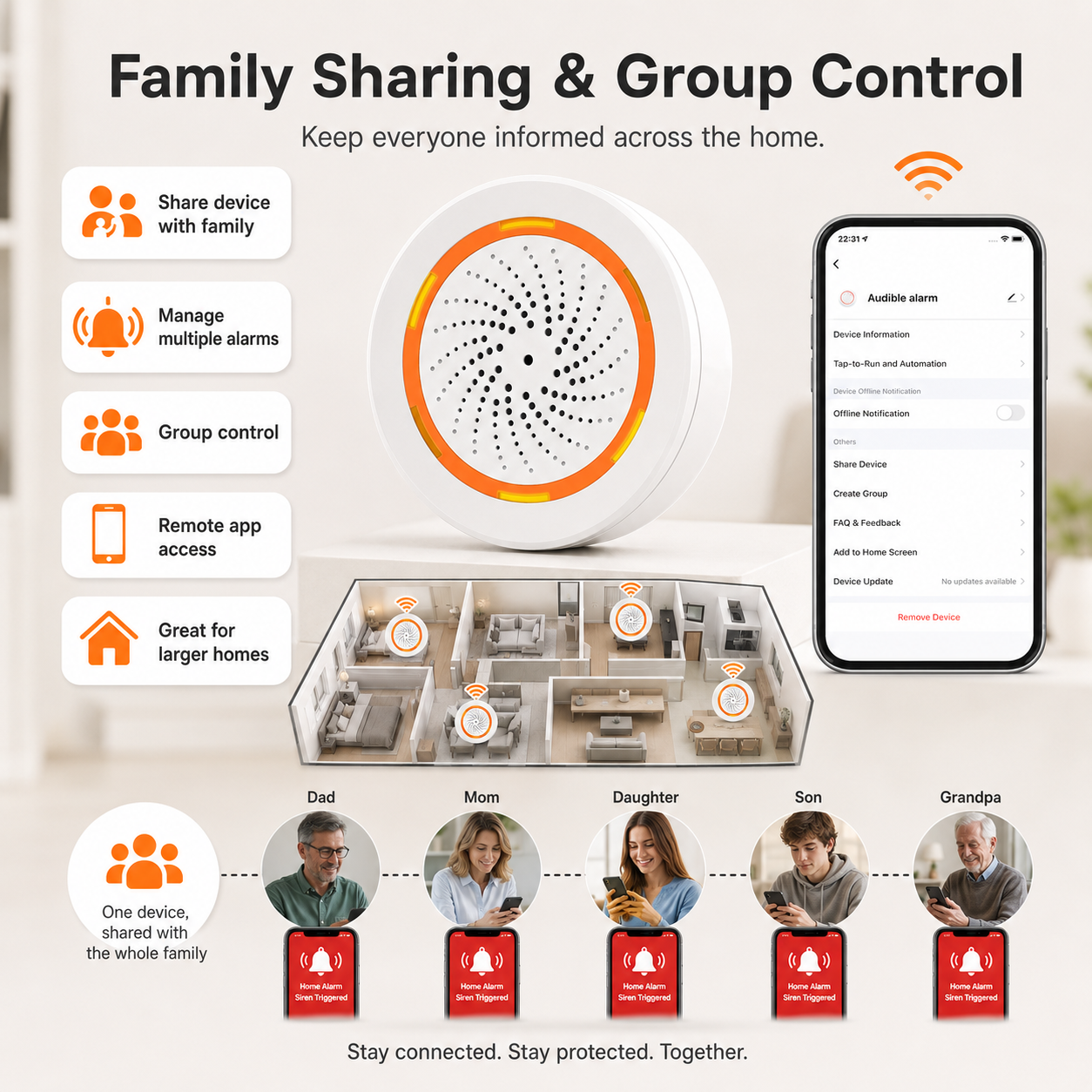 SOS Emergency Button & Smart Alarm Kit smart safety and security main product image