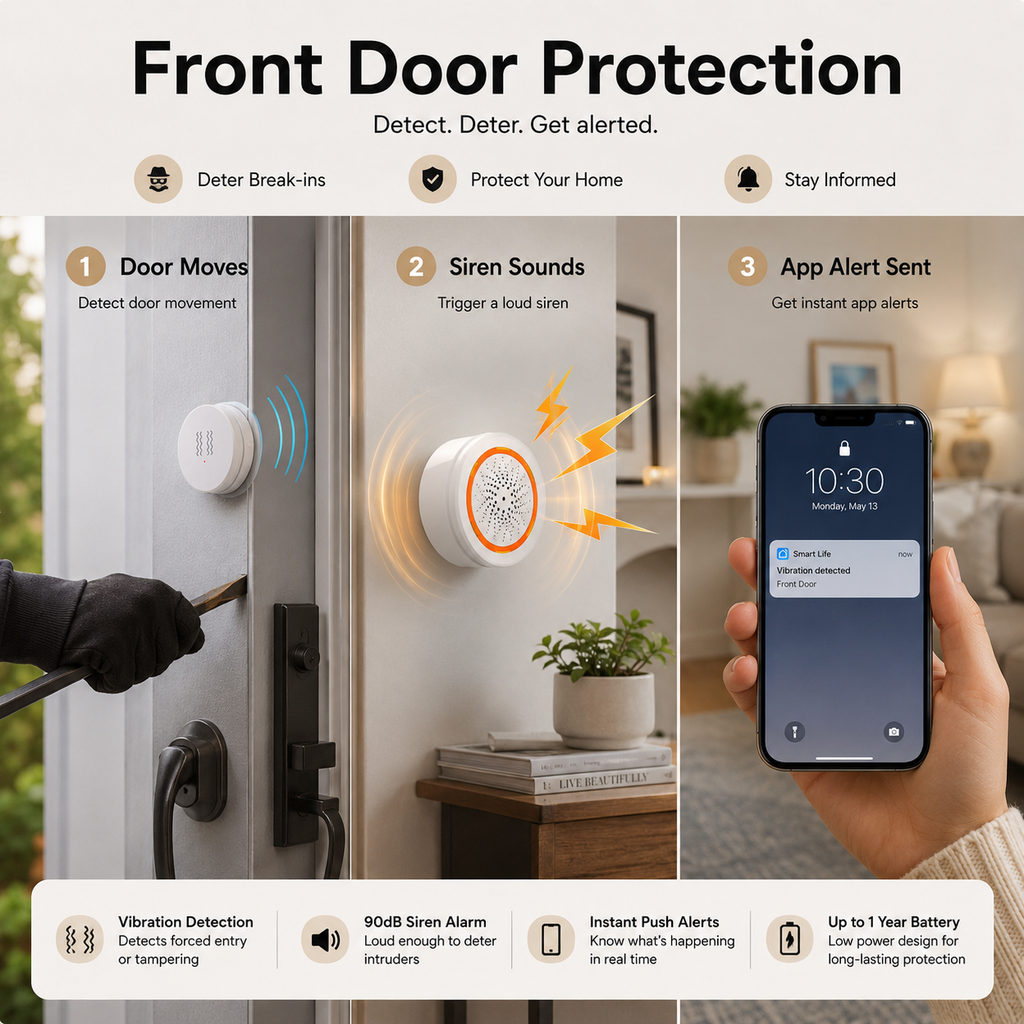 Zigbee Vibration Sensor Alarm Kit smart safety and security product image 6
