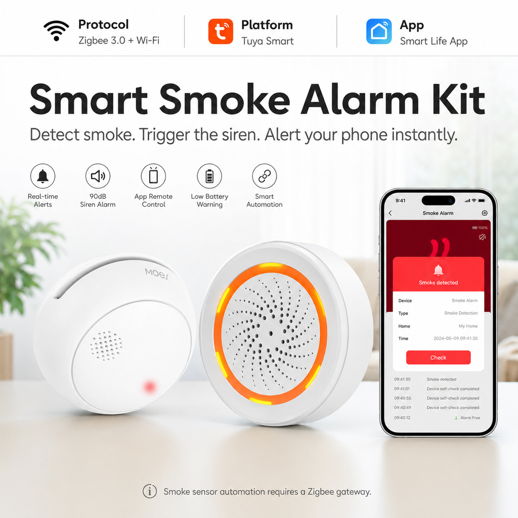 Smart Smoke Alarm Kit smart safety and security main product image