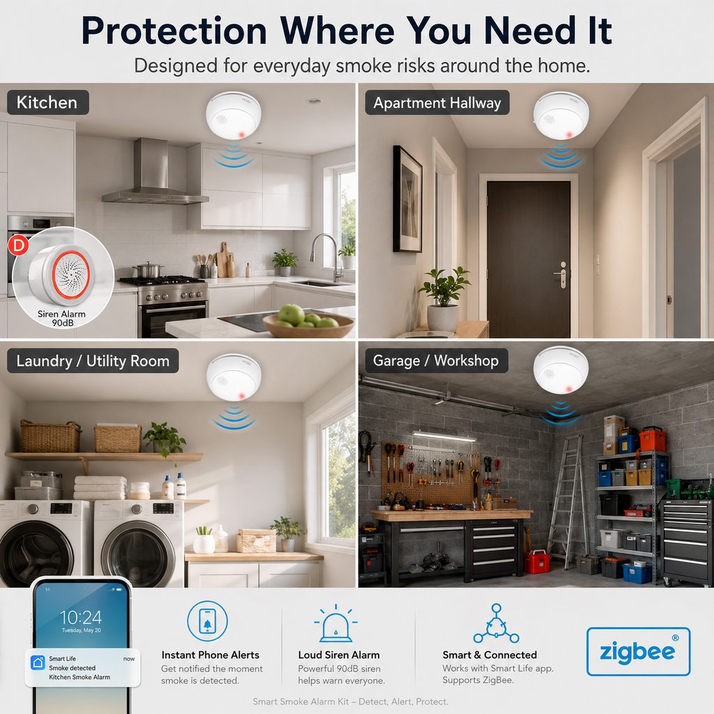 Smart Smoke Alarm Kit smart safety and security product image 8