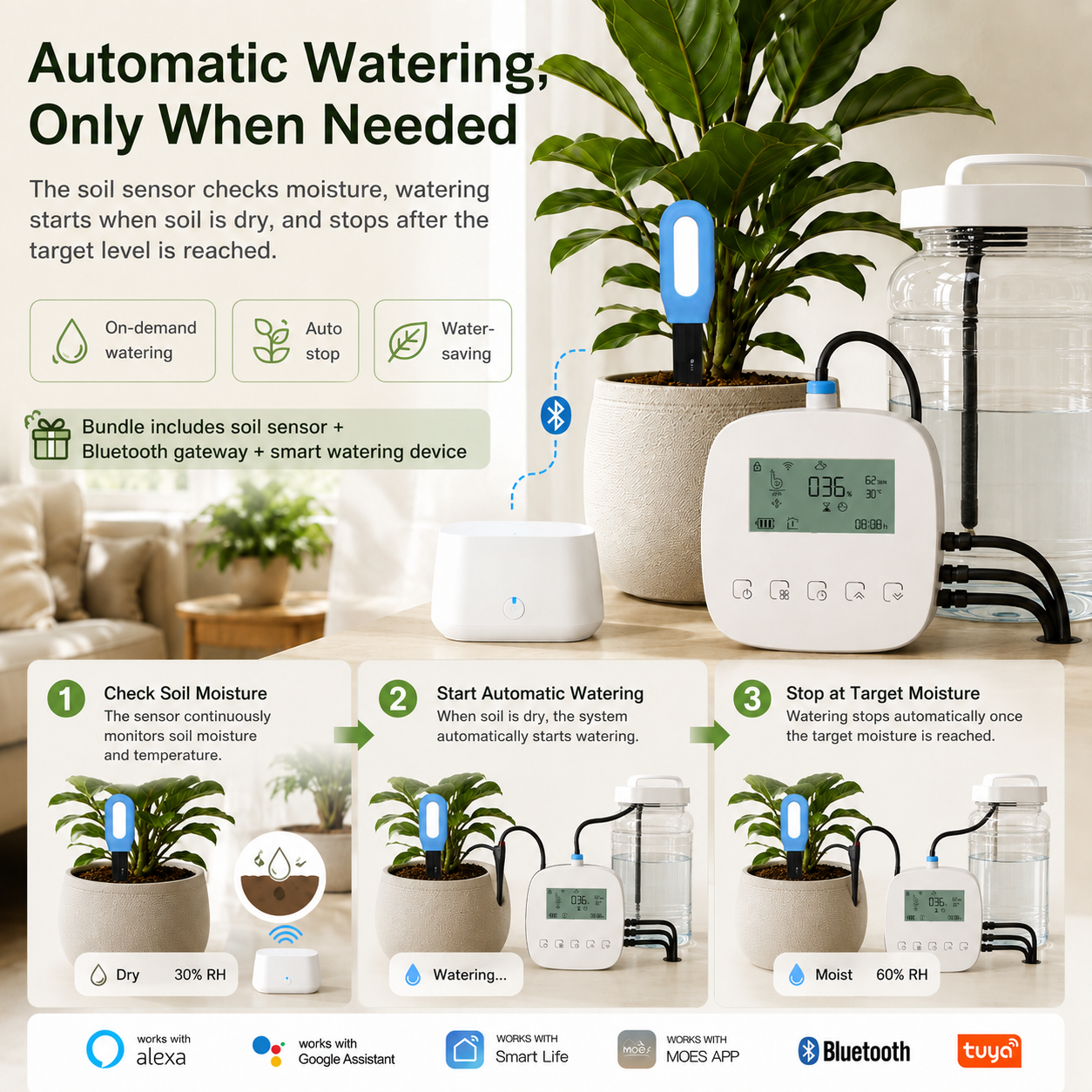 Smart Automatic Plant Watering Bundle with Soil Sensor smart irrigation main product image