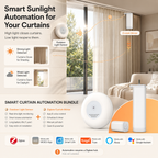 Smart Curtain Automation Bundle with Light Sensor window and curtain automation main product image