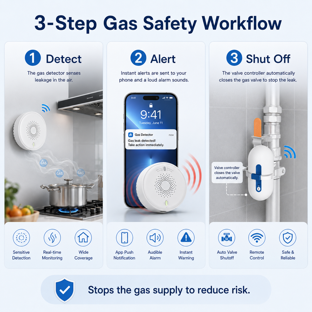 Automatic Gas Shutoff Kit with Smart Valve Controller gas safety automation product image 7