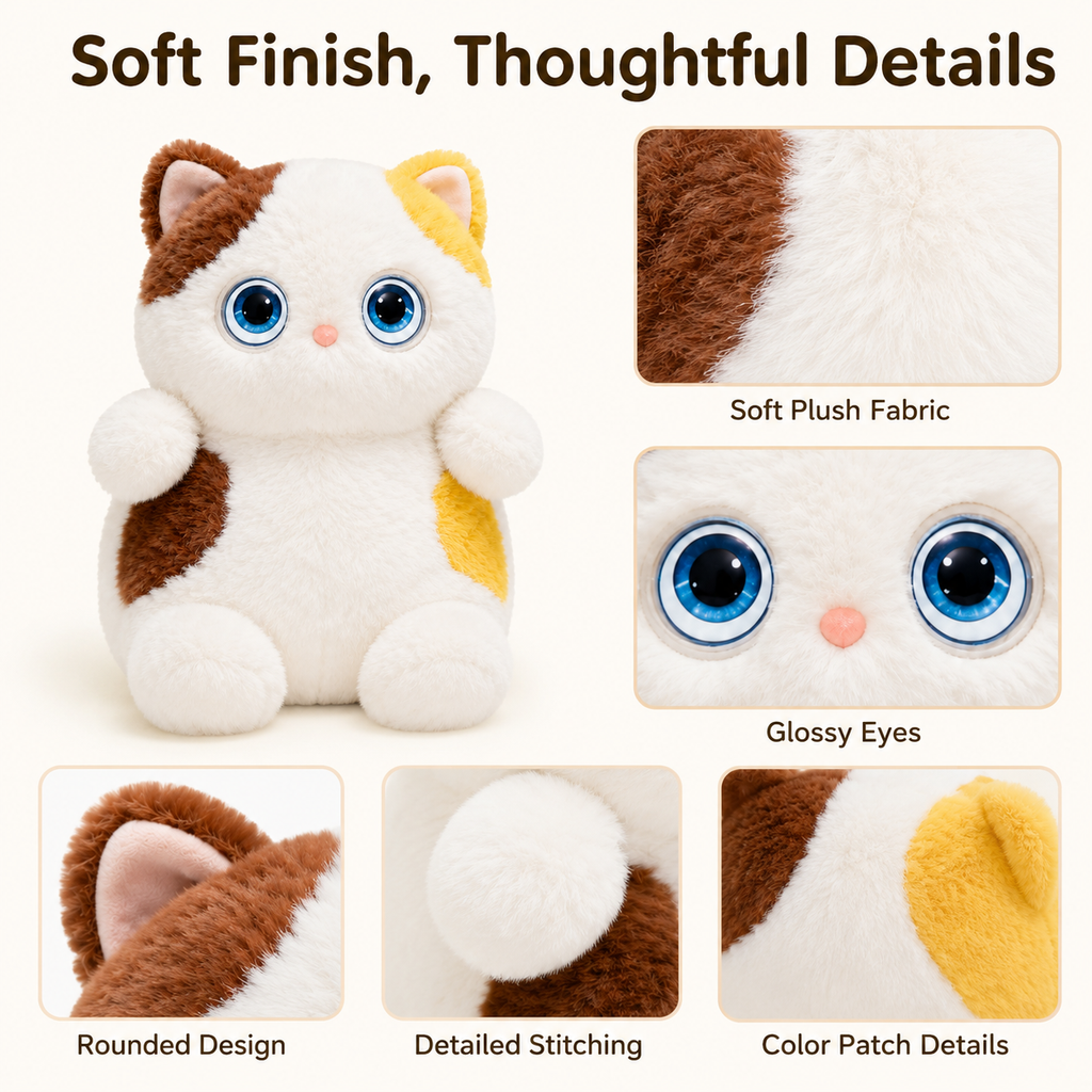 AI Plush Cat Companion Toy with Moving Eyes & Tuya Support smart toy product image 5