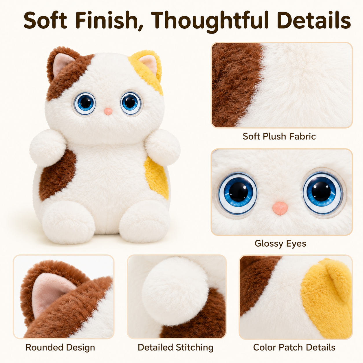AI Plush Cat Companion Toy with Moving Eyes & Tuya Support smart toy product image 5