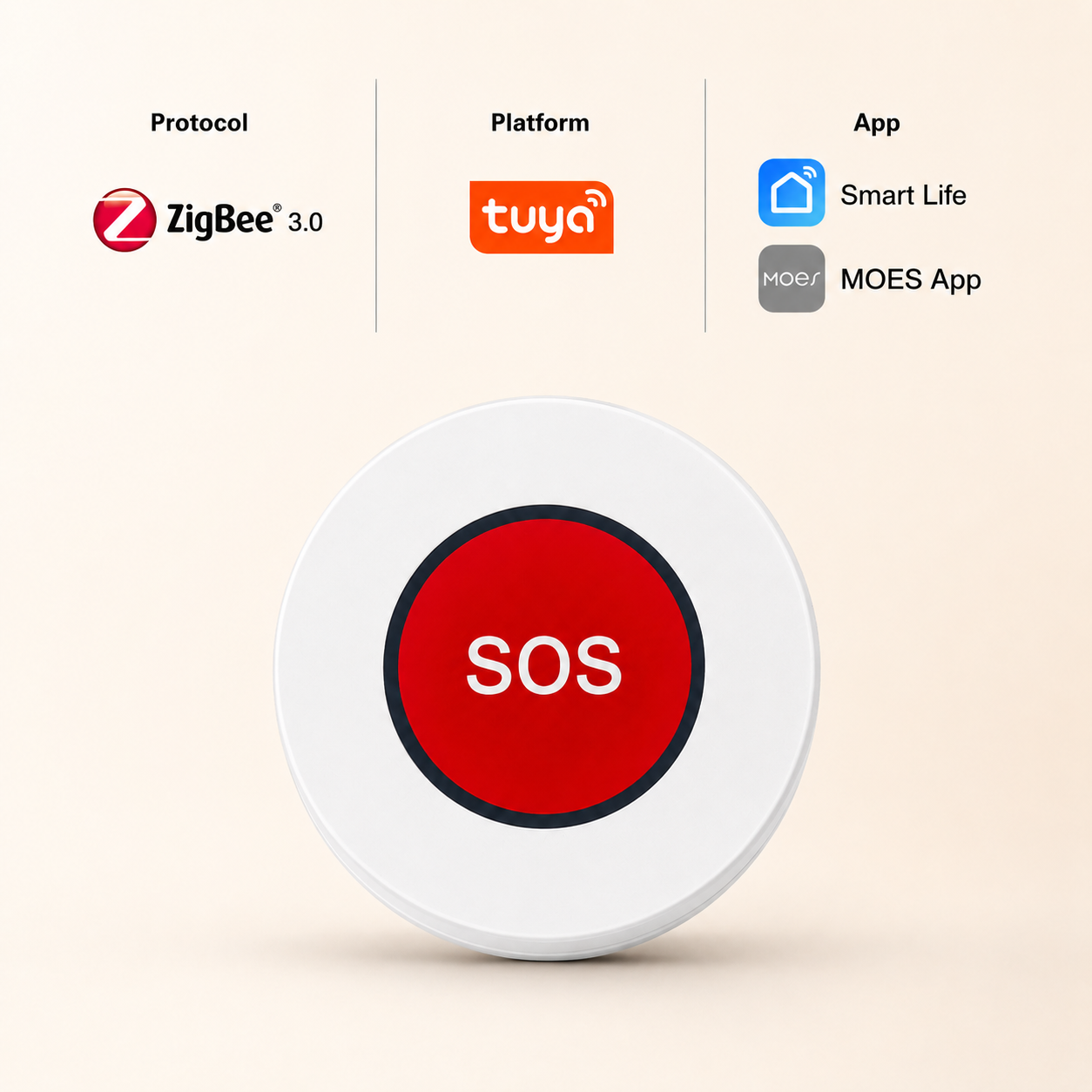Zigbee SOS Emergency Button smart safety and security main product image