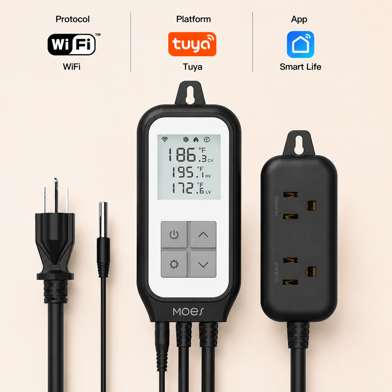 Wi-Fi Smart Temperature Controller Plug smart wall control main product image