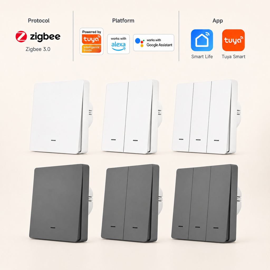 Zigbee 1-Gang Smart Wall Switch main product image