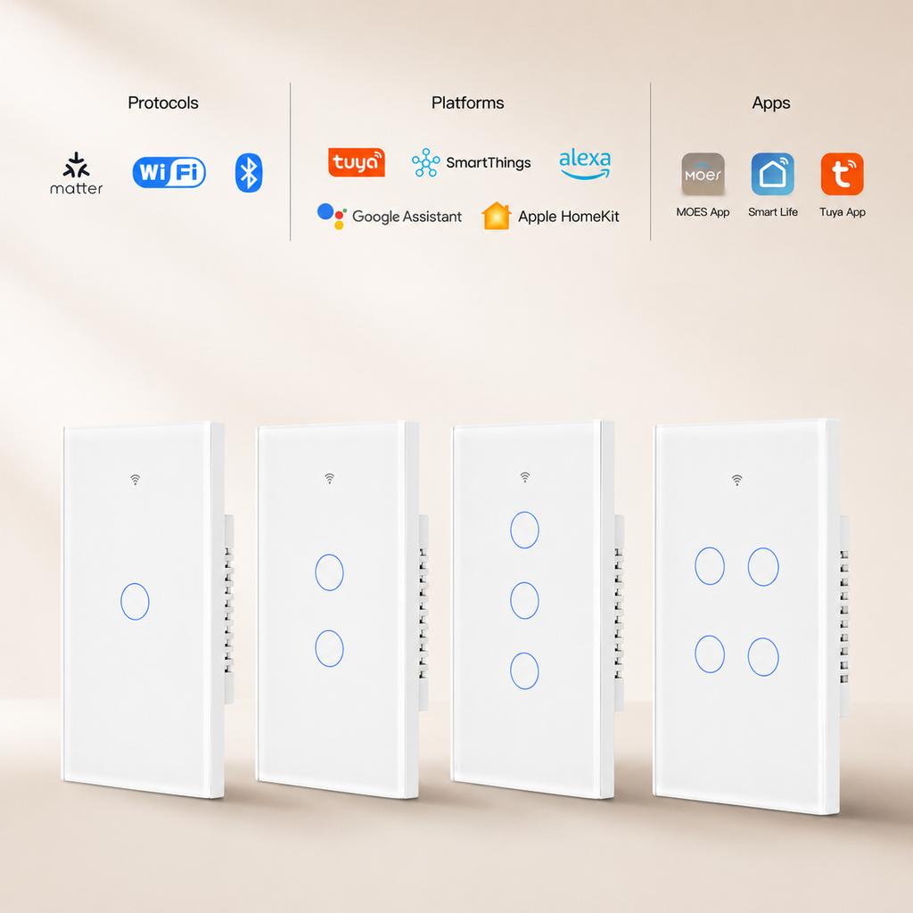 Matter Wi-Fi Smart Touch Light Switch main product image