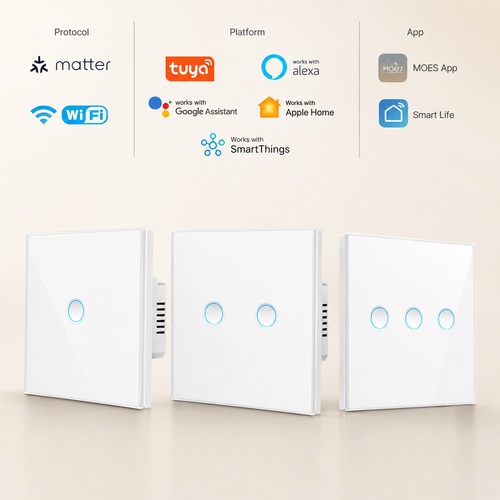 Matter Wi-Fi Smart Touch Light Switch main product image