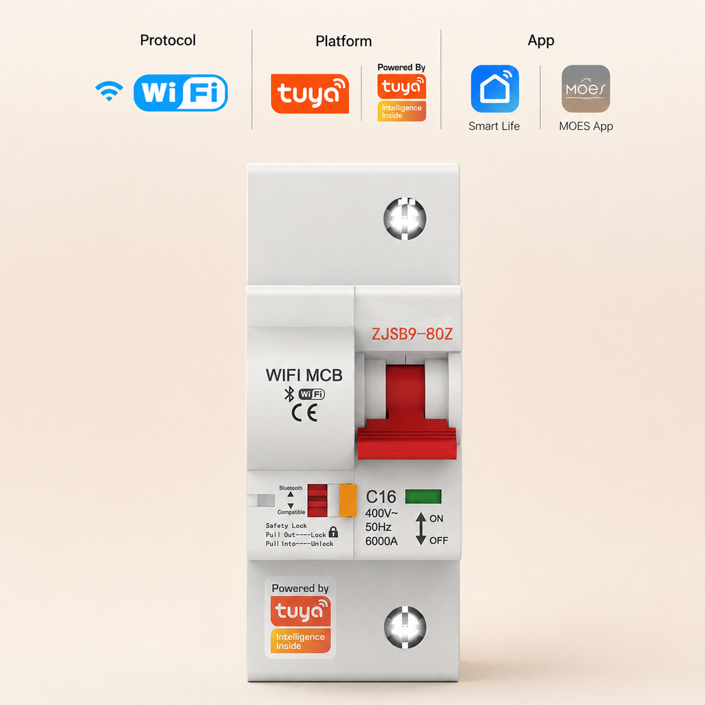 Wi-Fi Smart Circuit Breaker with Energy Monitoring smart wall control main product image