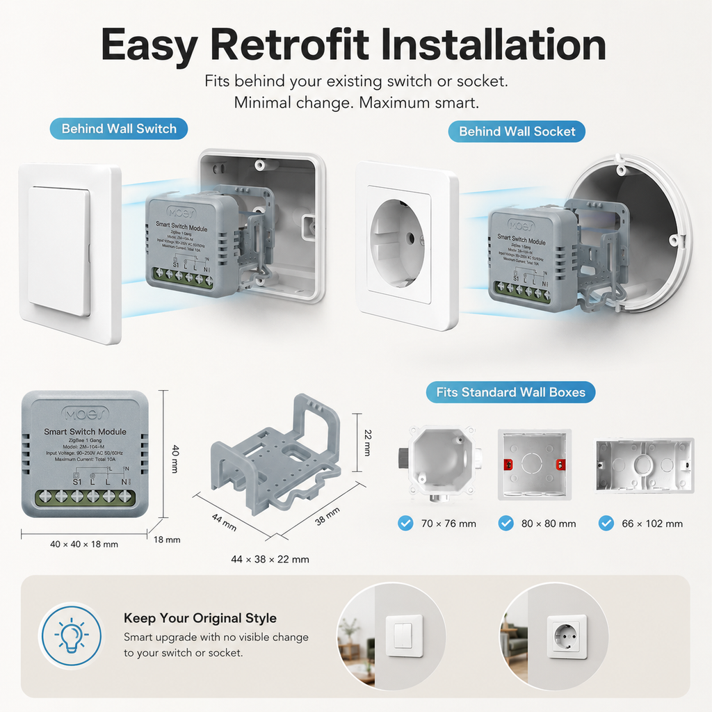 Mini Smart Switch Module for Lights & Sockets smart lighting product image 10