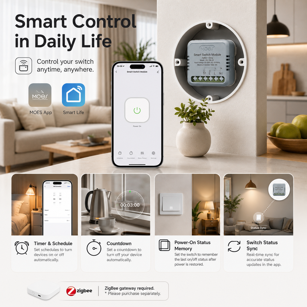 Mini Smart Switch Module for Lights & Sockets smart lighting product image 15