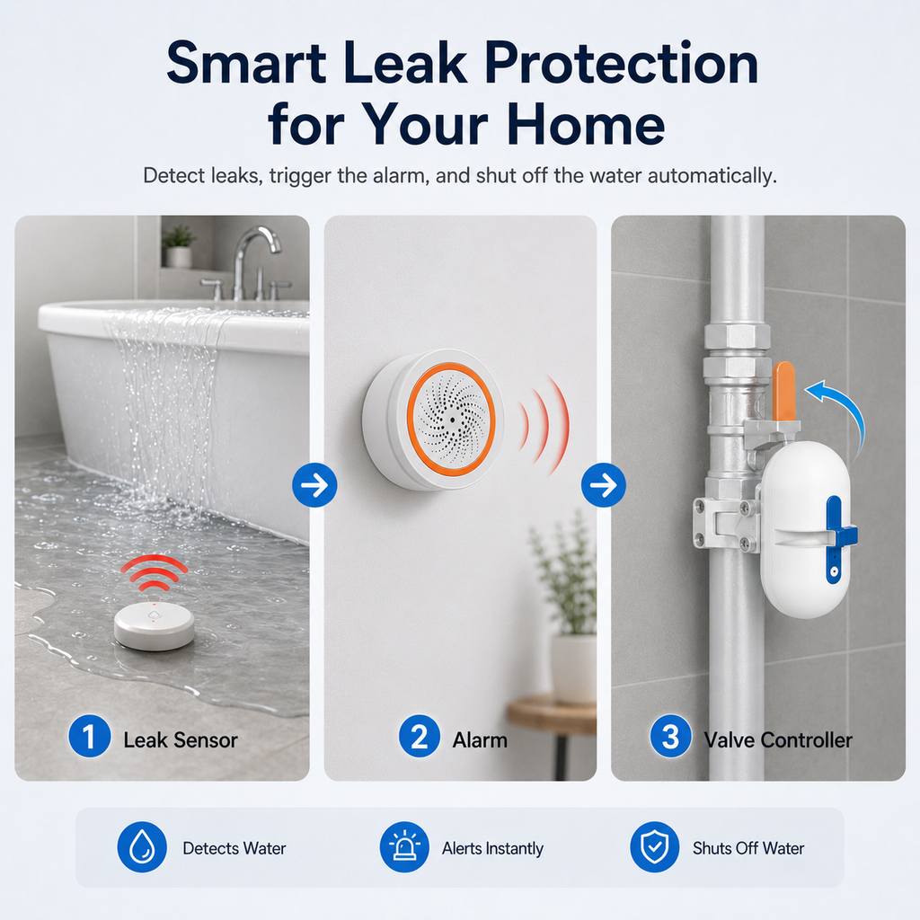 Smart Water Leak Protection Kit with Valve Controller water leak protection product image 2