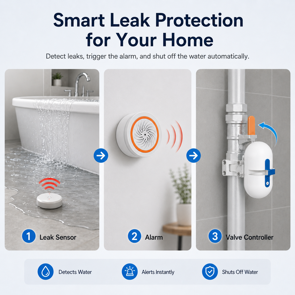 Smart Water Leak Protection Kit with Valve Controller water leak protection product image 2