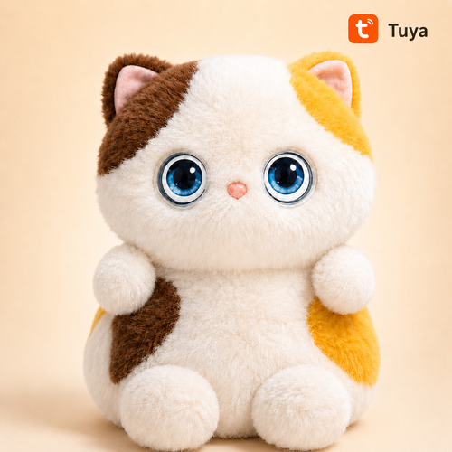 AI Plush Cat Companion Toy with Moving Eyes & Tuya Support smart toy main product image