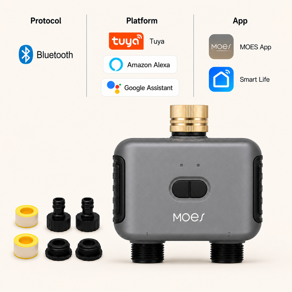 Bluetooth Dual-Outlet Garden Irrigation Controller smart irrigation main product image