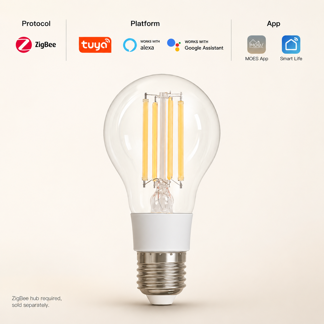 Zigbee E27 Smart Filament Bulb smart irrigation main product image