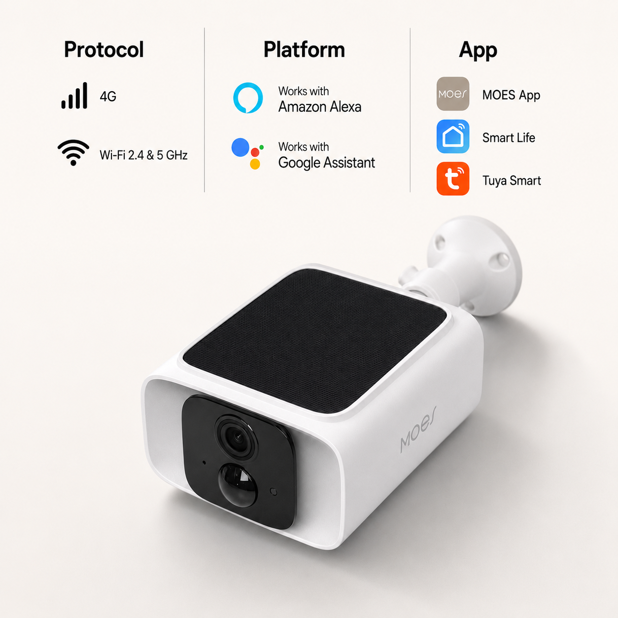 Smart Solar Wi-Fi Outdoor Security Camera smart safety and security main product image