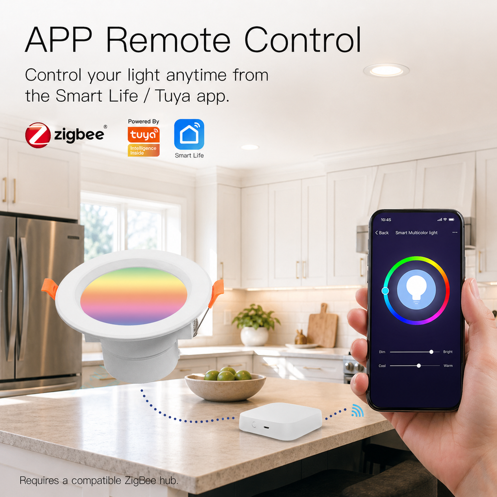 Zigbee RGB LED Downlight, 6W smart irrigation product image 3