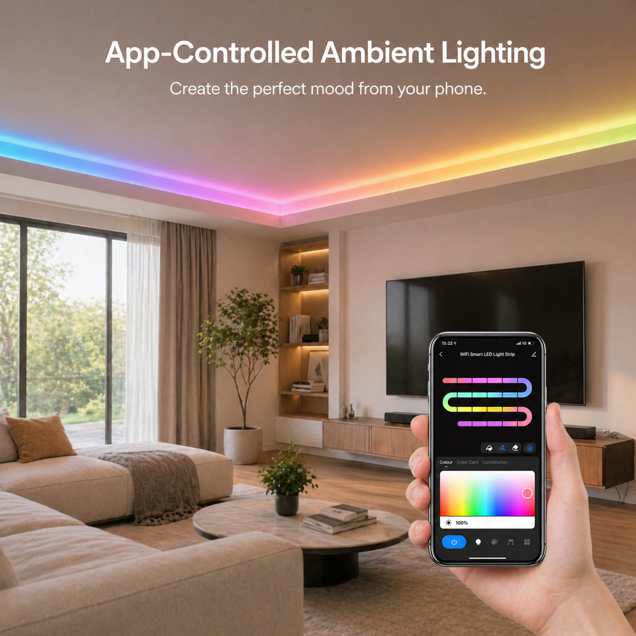 Smart Wi-Fi RGBIC Neon LED Strip Light smart irrigation product image 3