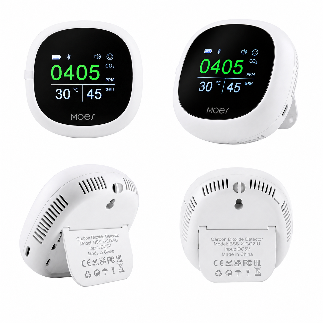Bluetooth CO2 Monitor with Temperature & Humidity smart safety and security product image 2