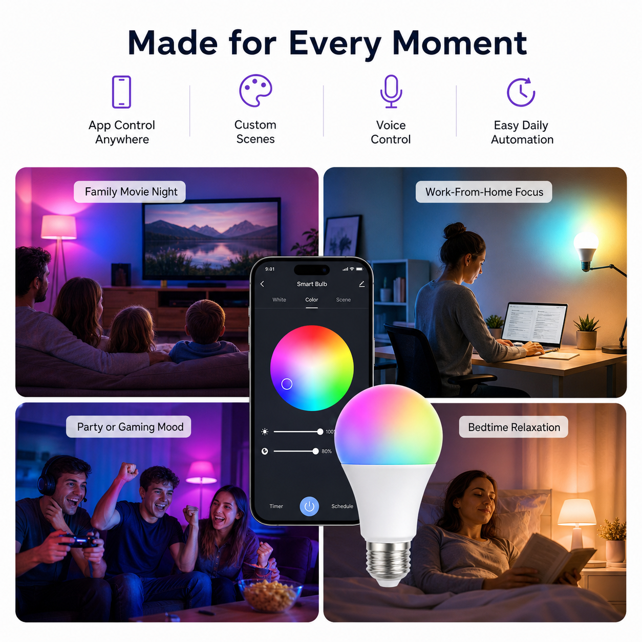 Bluetooth E27 Smart Bulb smart irrigation product image 6