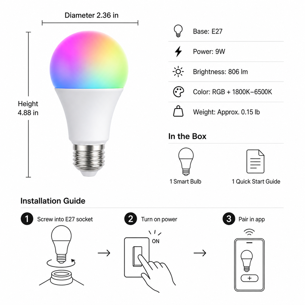 Bluetooth E27 Smart Bulb smart irrigation product image 9