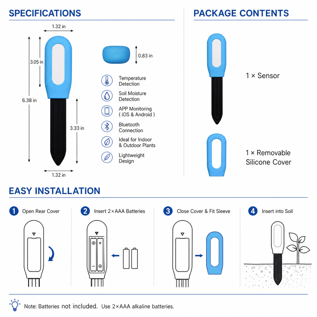 Bluetooth Soil Moisture & Temperature Sensor smart irrigation product image 8