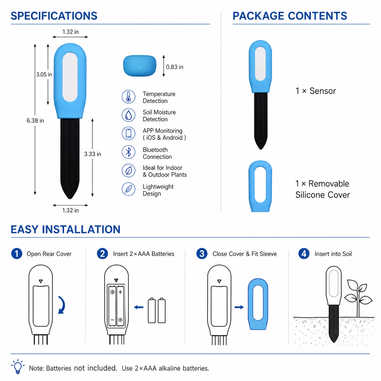 Bluetooth Soil Moisture & Temperature Sensor smart irrigation product image 8