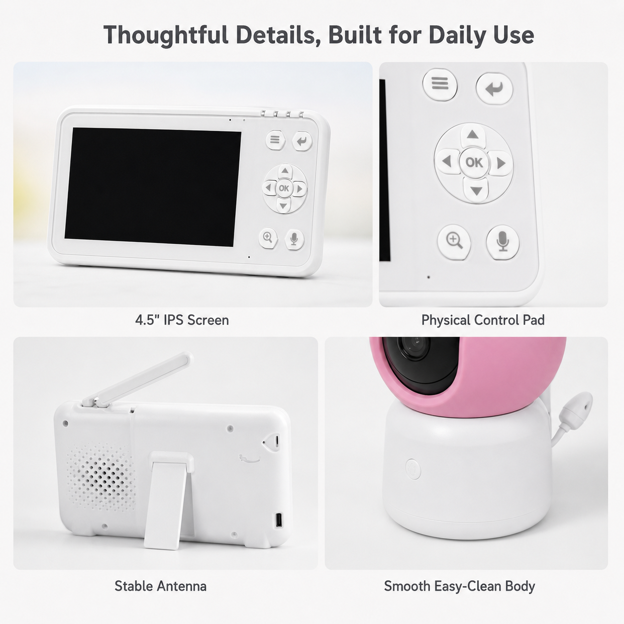 Smart Wi-Fi Baby Monitor Camera with LCD Screen smart safety and security product image 7