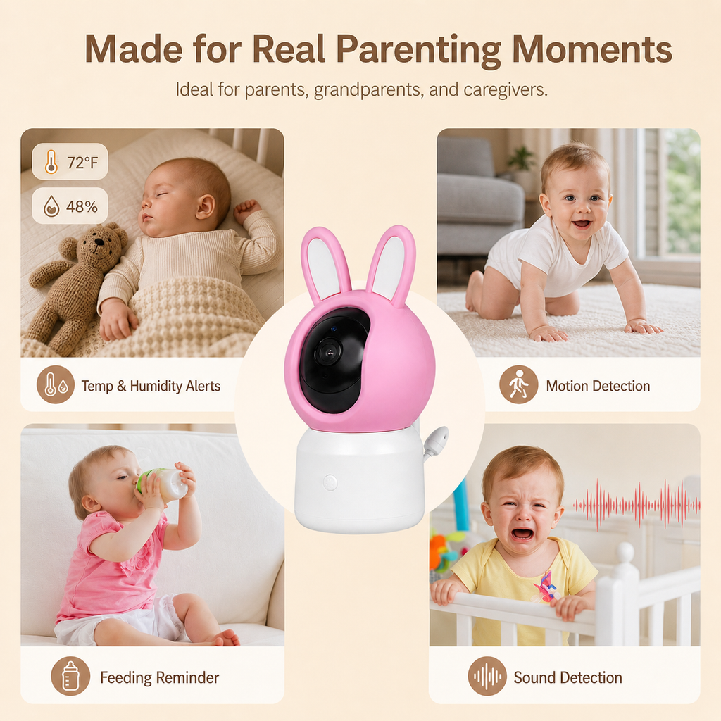 Smart Wi-Fi Baby Monitor Camera with LCD Screen smart safety and security product image 5