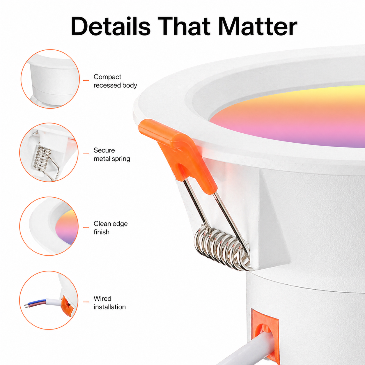 Zigbee RGB LED Downlight, 6W smart irrigation product image 7