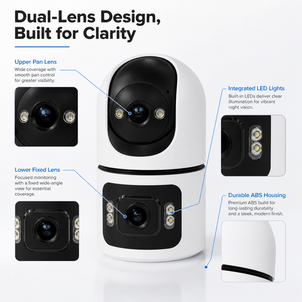 Smart Wi-Fi Dual-Lens Pan-Tilt Indoor Camera smart safety and security product image 6