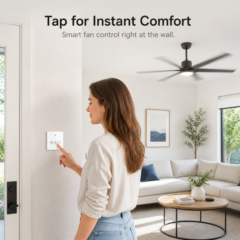 Smart Wi-Fi Ceiling Fan Speed Control Switch smart safety and security product image 3
