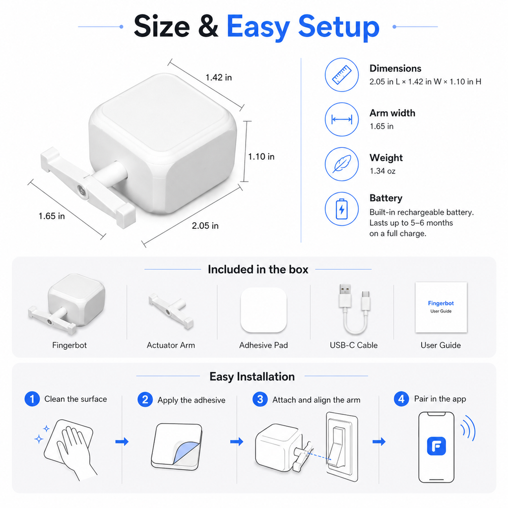 Bluetooth Fingerbot Button Pusher smart wall control product image 9