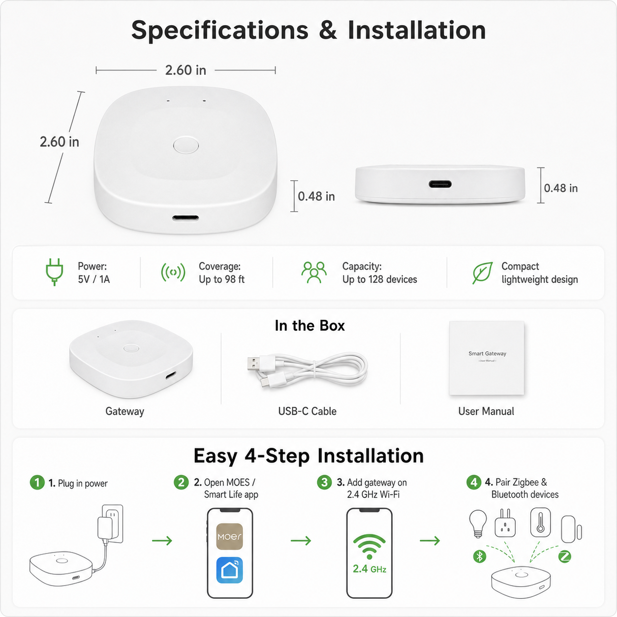Zigbee & Bluetooth Smart Gateway Hub smart hub and control product image 8