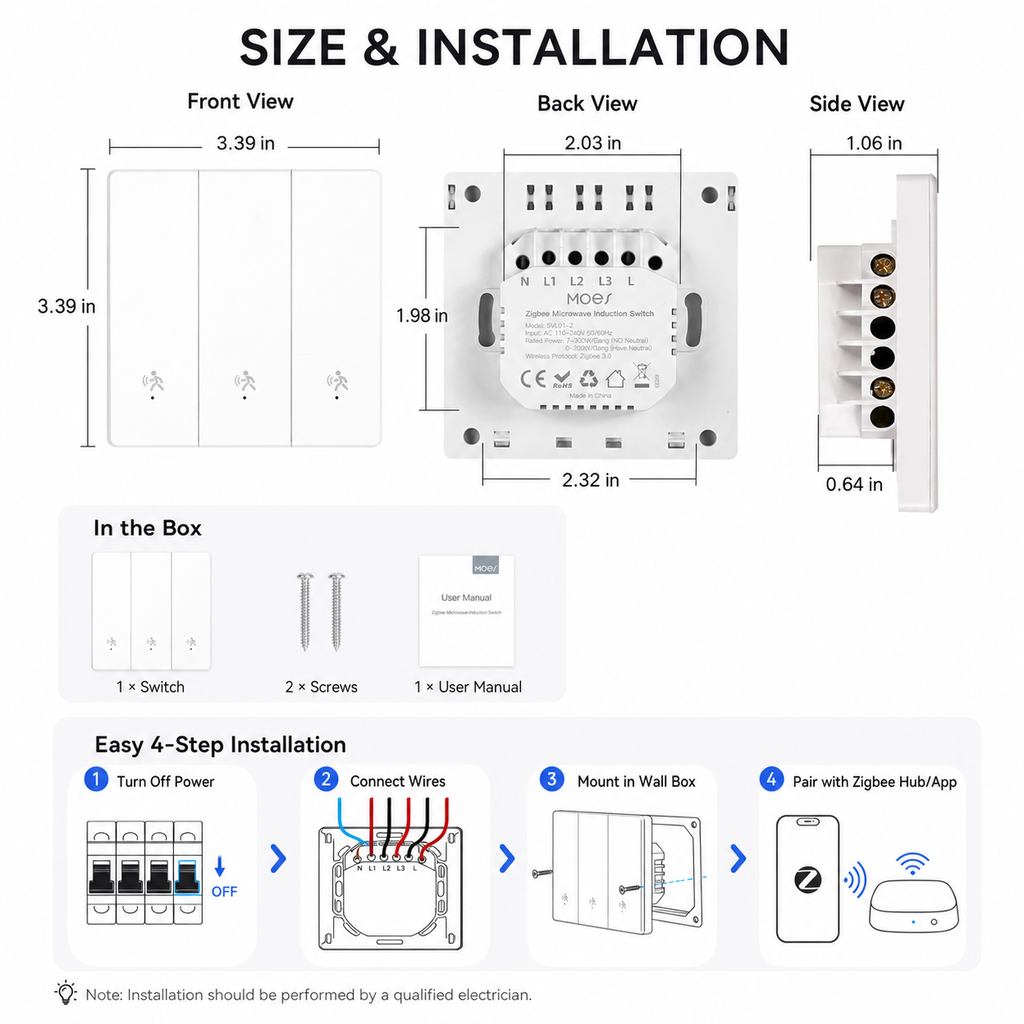 Zigbee mmWave Motion Sensor Light Switch detail image 8