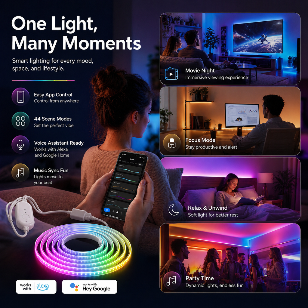 Smart Wi-Fi RGBIC Neon LED Strip Light smart irrigation product image 5