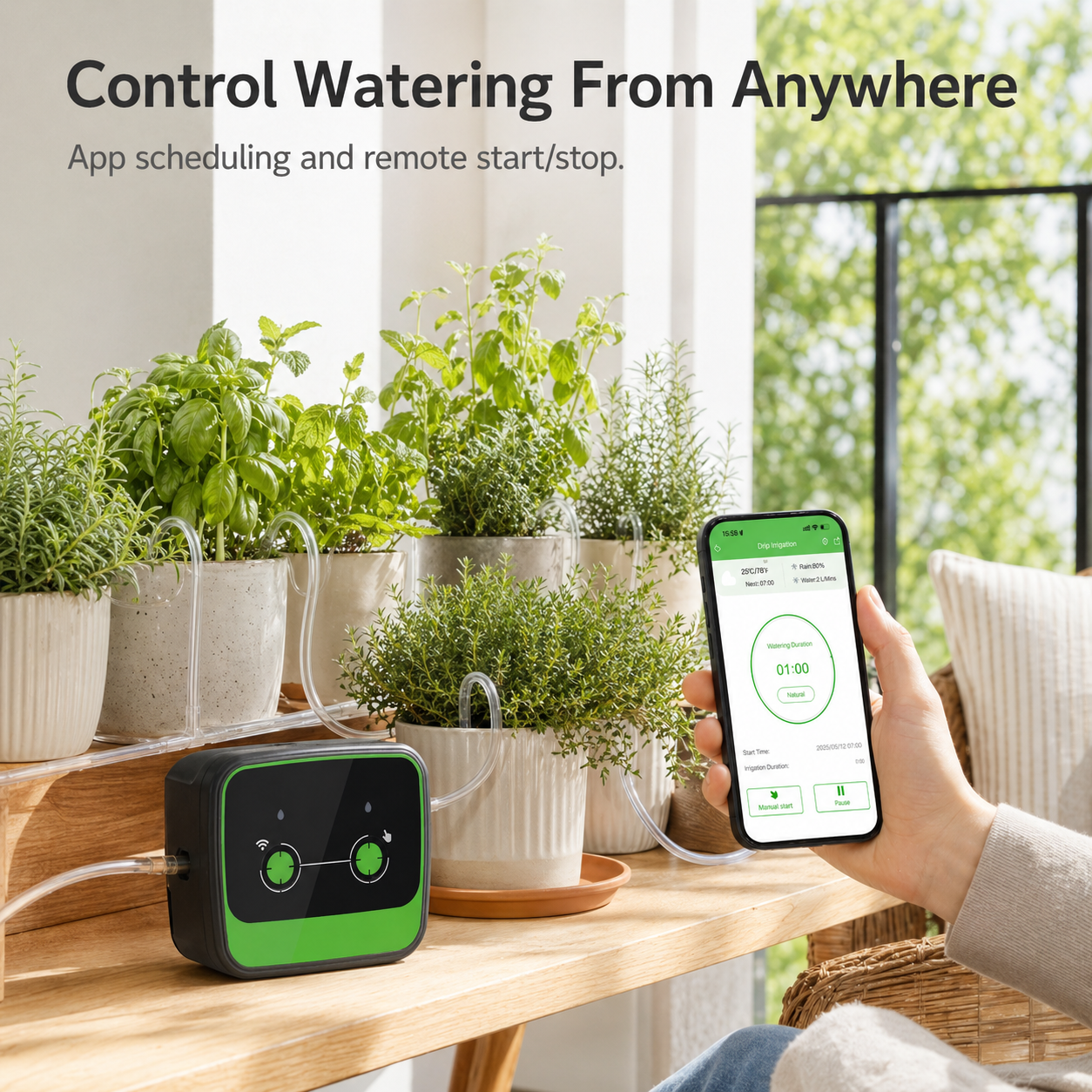 Smart Wi-Fi Automatic Plant Waterer smart irrigation product image 4