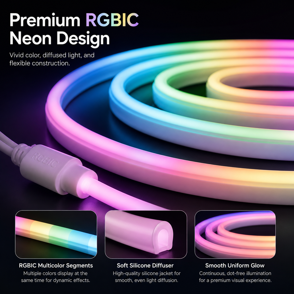 Smart Wi-Fi RGBIC Neon LED Strip Light smart irrigation product image 6