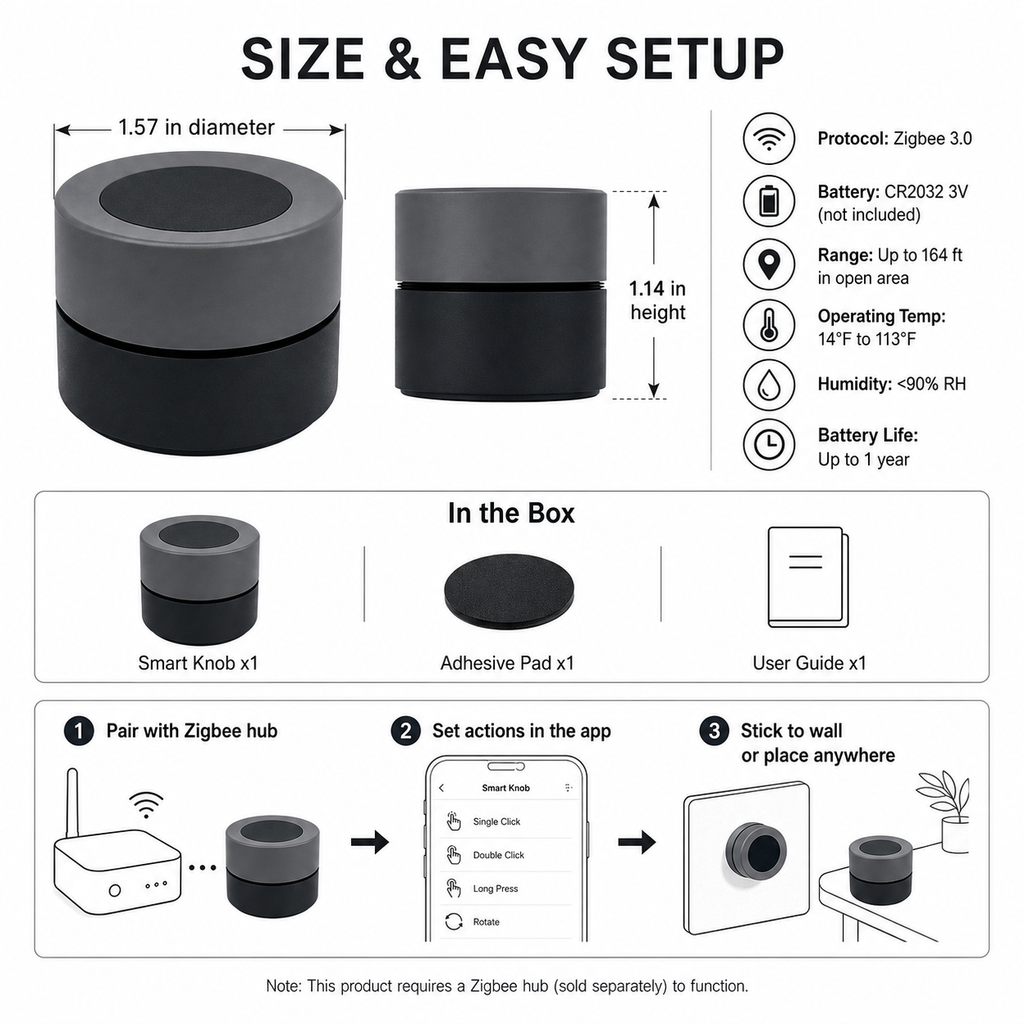 Zigbee Rotary Knob Scene Controller smart safety and security product image 8