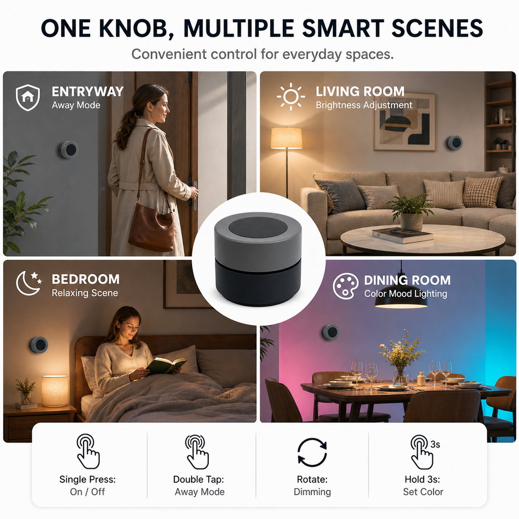 Zigbee Rotary Knob Scene Controller smart safety and security product image 5