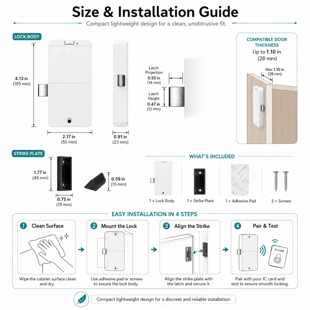 Bluetooth Cabinet Lock with NFC & IC Card smart safety and security product image 7