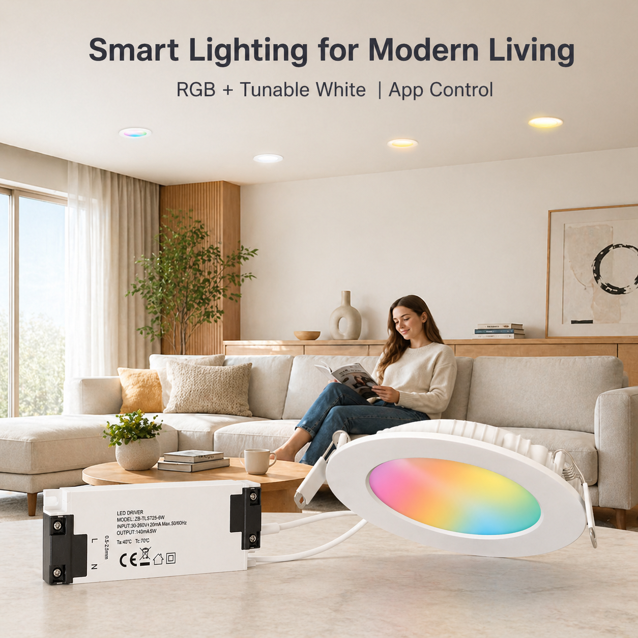 Zigbee RGB+CCT Downlight, 7W smart irrigation product image 3