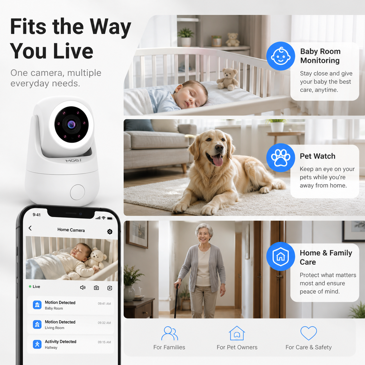 Smart Wi-Fi Pan-Tilt Indoor Camera smart safety and security product image 5